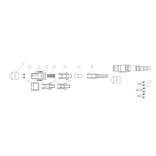 Συσκευές οπτικών ινών MPO Connector για καλώδια jumper με διάφορους τύπους
